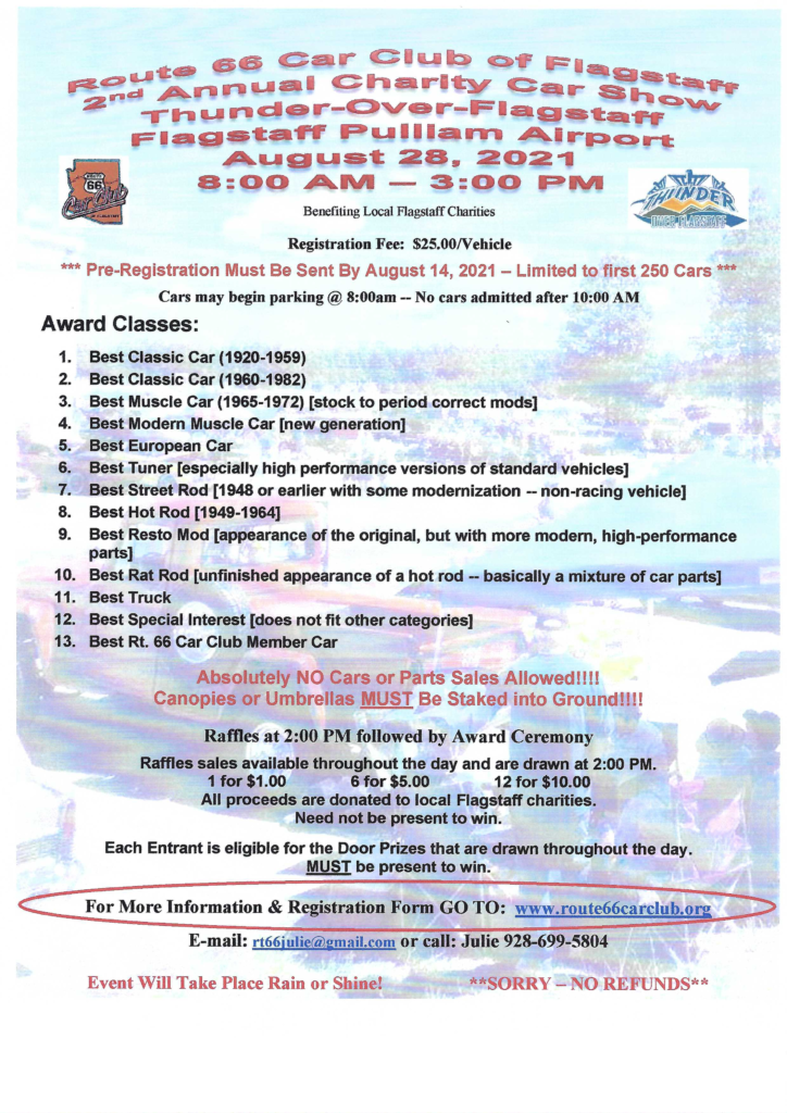 Events for January 2024 Route 66 Car Club of Flagstaff
